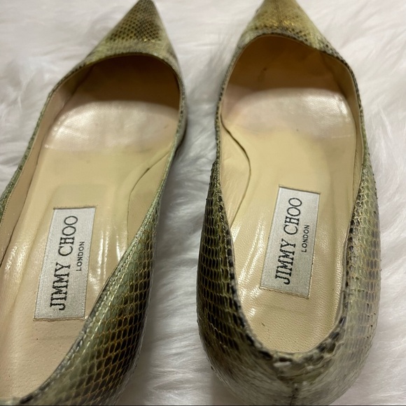 Jimmy Choo Snake-print Leather Kitten Heel - Picture 8 of 11